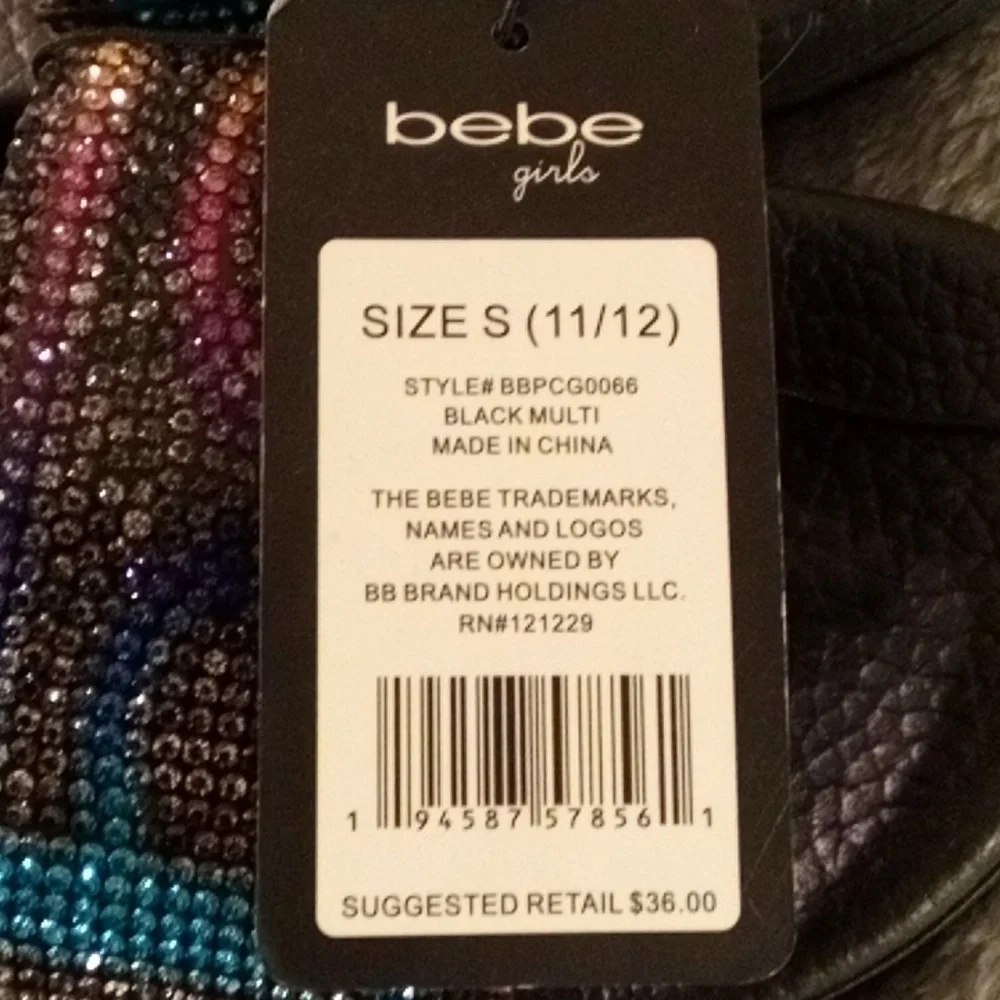 NEW BEBE GIRLS SLIDES SANDELS SIZE 11/12 BLING 💖